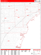 Coral Gables Digital Map Red Line Style